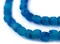 The Bead Chest African Recycled Glass Beads – Handmade in Ghana – Aqua Swirl 7mm Strand for Jewelry Making, Crafts, and Home Decor I Approximately 70-80 Beads